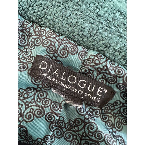 Dialogue Vintage Y2k Teal Blue Knit Designer Blazer Jacket size Medium - Picture 4 of 12